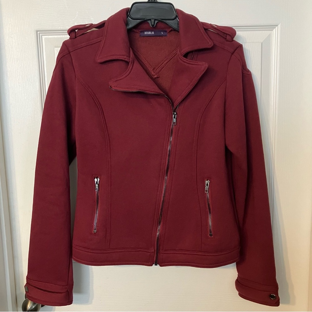 Burgundy Moto Style Jacket, NWOT